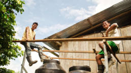 Siona technicians build rainwater systems in their communities, 2012